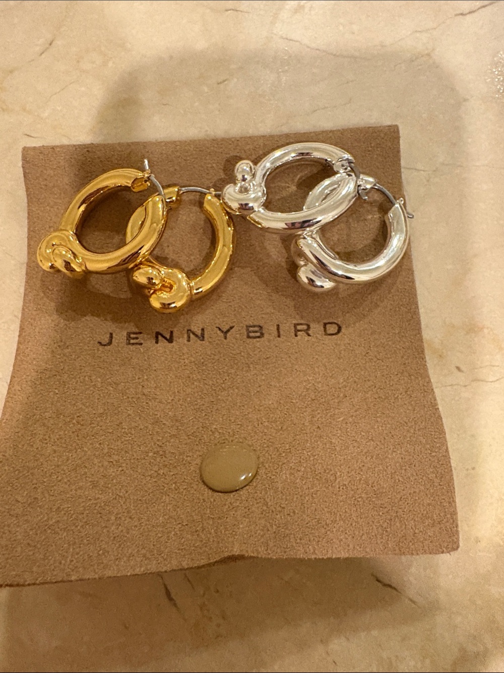 Jenny Bird Hoop Earrings — Gold & Silver